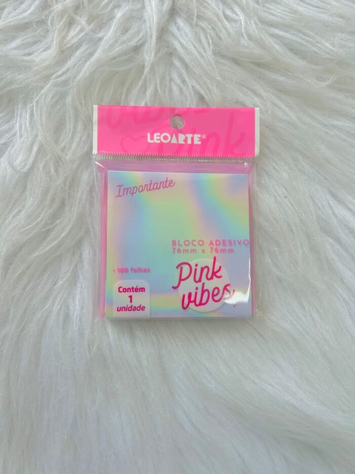 Bloco de Notas Adesivo Pink Vibes - LeoArte