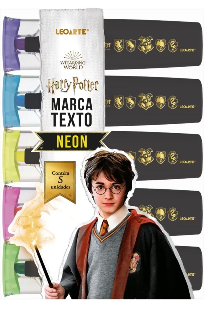 Marca Texto Harry Potter Estojo c/ 5 cores - Leoarte