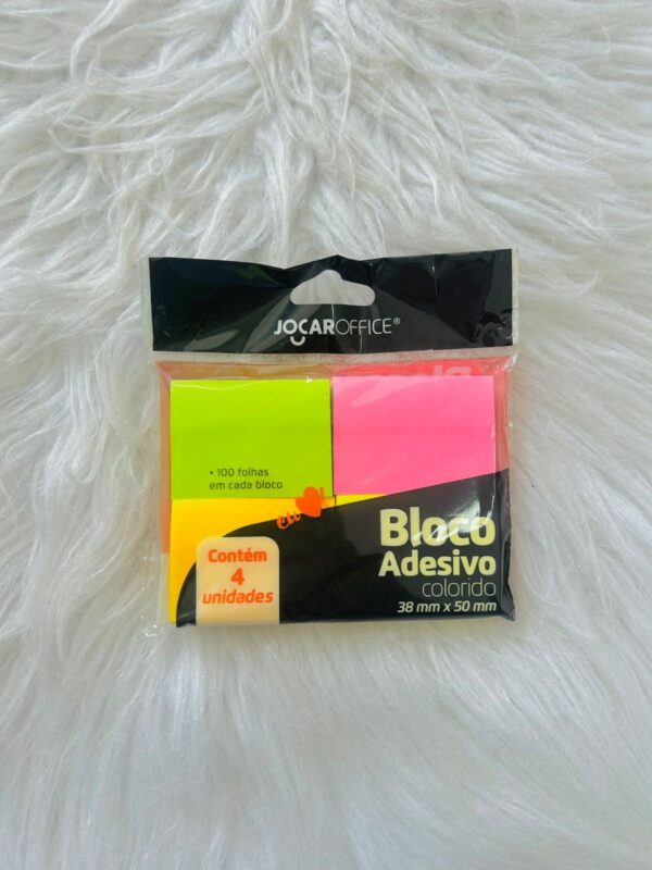 Bloco de Notas Adesivo 4 Cores - Jocar Office
