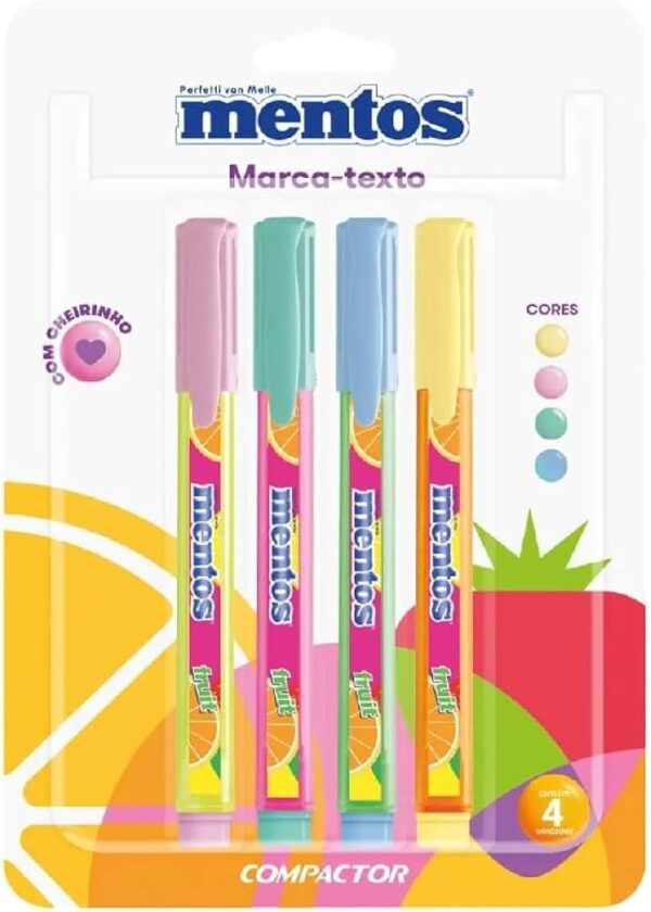 Kit Marca Texto com Cheirinho de Mentos 4 Unidades | Compactor