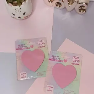 Bloco Adesivo Pink Vibes Transparente Coração 72Mmx72mm 50F | LeoArte - Image 3
