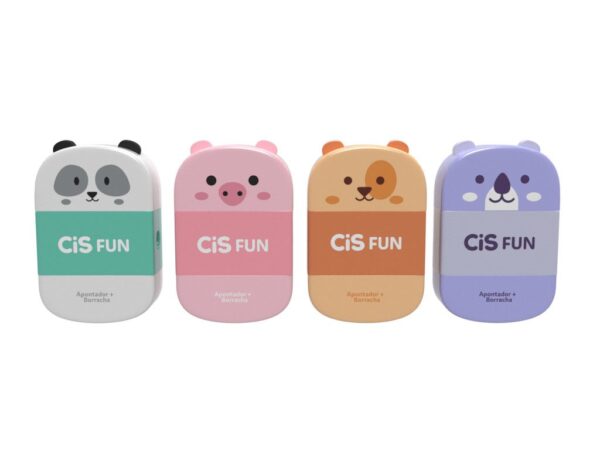 Apontador com borracha CIS FUN